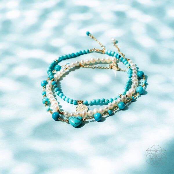Luminous Glow - The Turquoise and Pearl Anklets of Love - Image 4