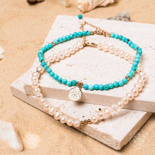 Luminous Glow - The Turquoise and Pearl Anklets of Love - Image 7