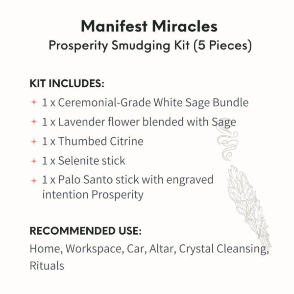 Manifest Miracles - Prosperity Smudging Kit (5 Pieces) - Image 6