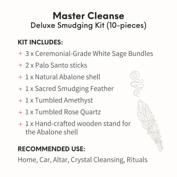 Master Cleanse - Deluxe Smudging Kit (10-Pieces) - Image 6