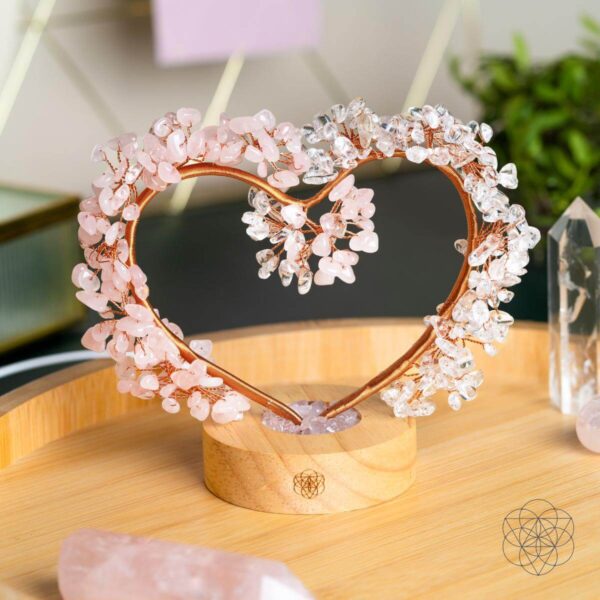 Mend My Broken Heart - Rose & Clear Quartz Tree Lamp - Image 5