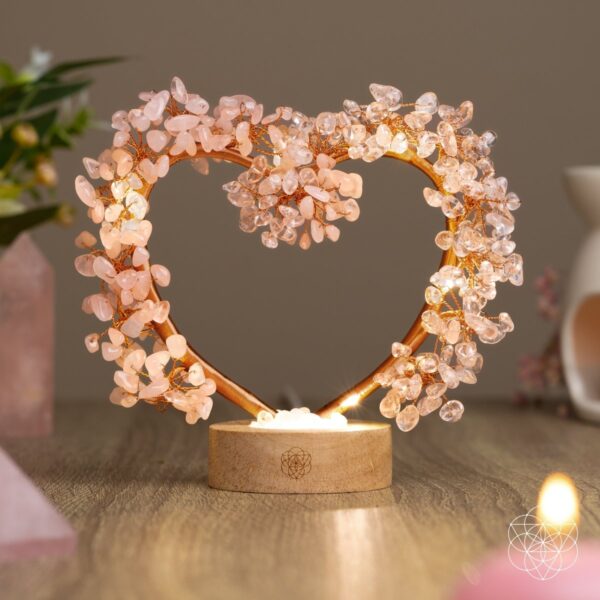 Mend My Broken Heart - Rose & Clear Quartz Tree Lamp - Image 2
