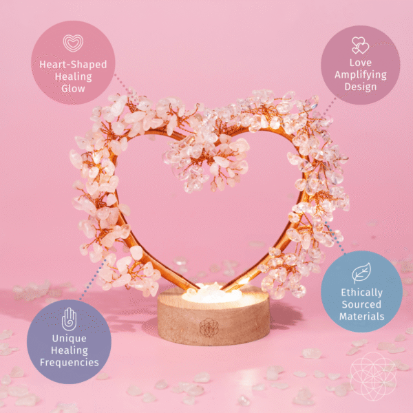 Mend My Broken Heart - Rose & Clear Quartz Tree Lamp