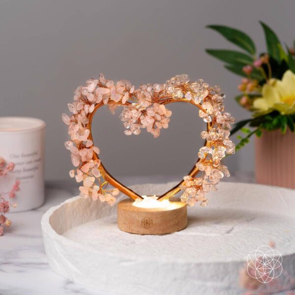 Mend My Broken Heart - Rose & Clear Quartz Tree Lamp - Image 4