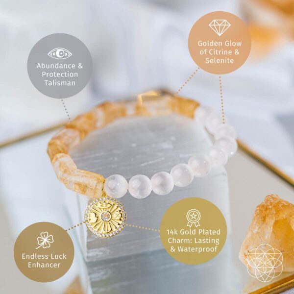 Quartet of Luck - Citrine & Selenite Bracelet of Serendipity - Image 4