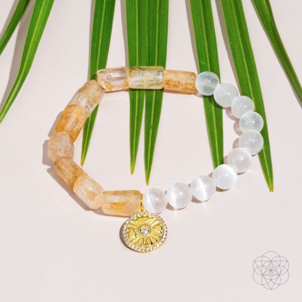 Quartet of Luck - Citrine & Selenite Bracelet of Serendipity - Image 6