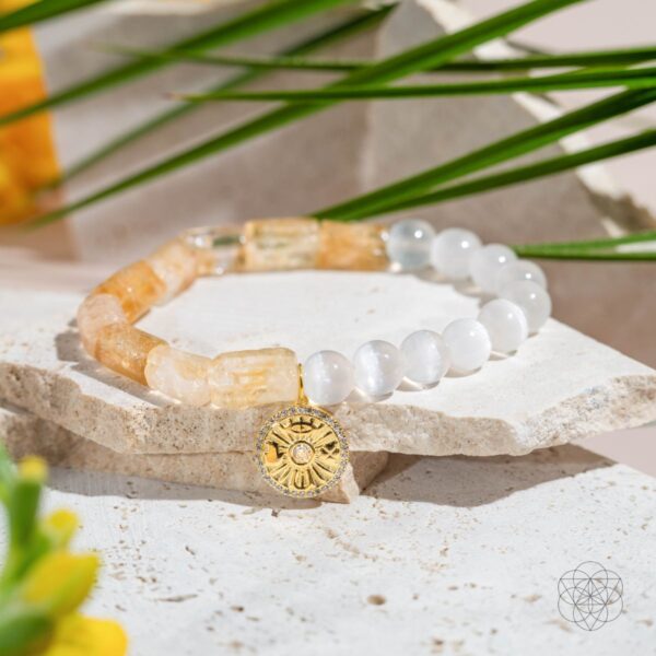 Quartet of Luck - Citrine & Selenite Bracelet of Serendipity - Image 5