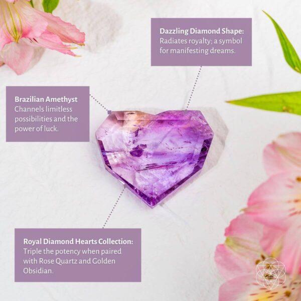 Royal Diamond Heart - Brazilian Amethyst for Manifestation - Image 5
