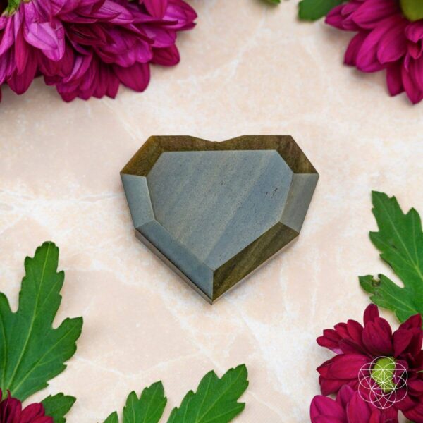 Royal Diamond Heart - Mexican Gold Obsidian for Protection - Image 4