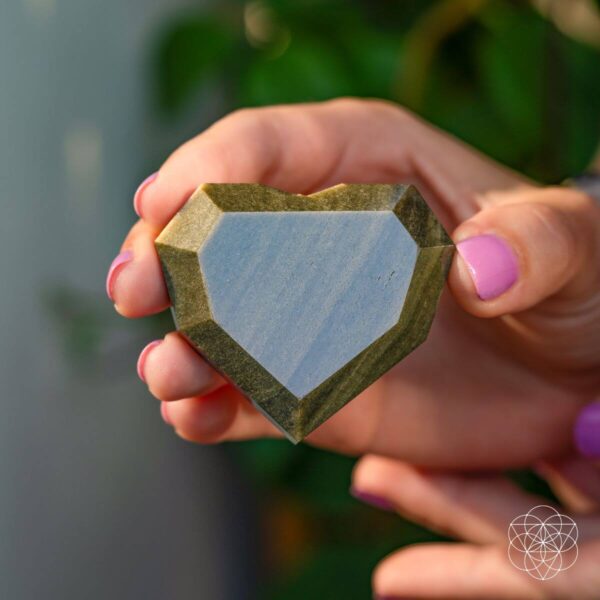 Royal Diamond Heart - Mexican Gold Obsidian for Protection - Image 2