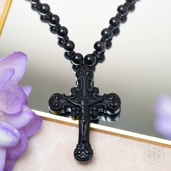 Sacred Armor: Black Obsidian Cross of Faith & Protection - Image 5