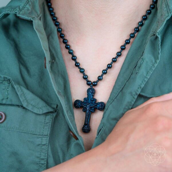 Sacred Armor: Black Obsidian Cross of Faith & Protection - Image 3