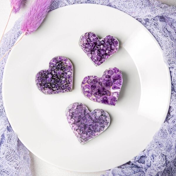 Uruguayan Amethyst Love Heart Cluster - AAA Premium Quality - Image 6