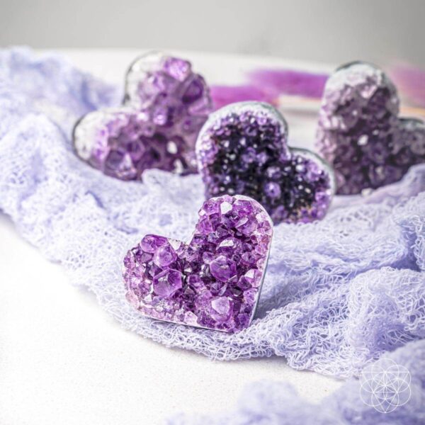 Uruguayan Amethyst Love Heart Cluster - AAA Premium Quality - Image 5