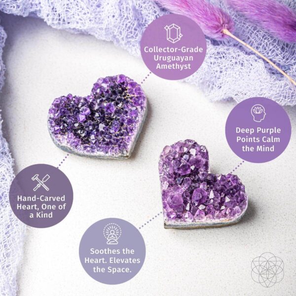 Uruguayan Amethyst Love Heart Cluster - AAA Premium Quality - Image 4