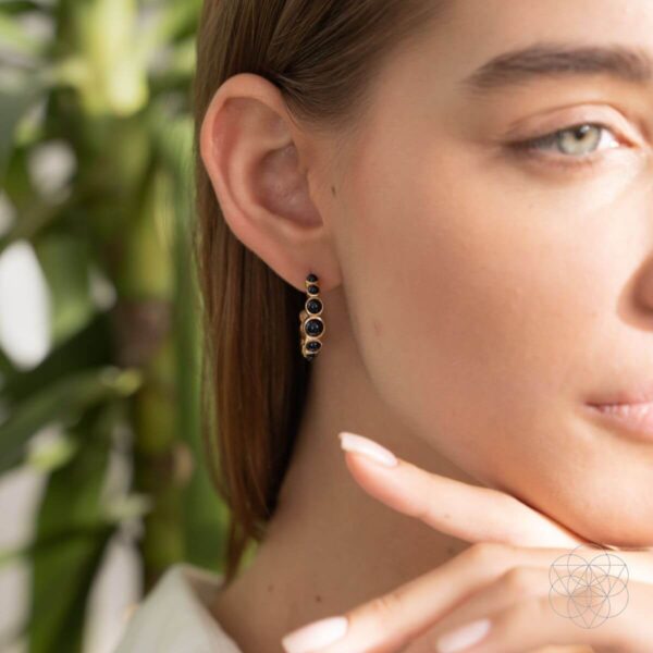 Wisdom & Willpower - Onyx Earrings of Resilience - Image 2